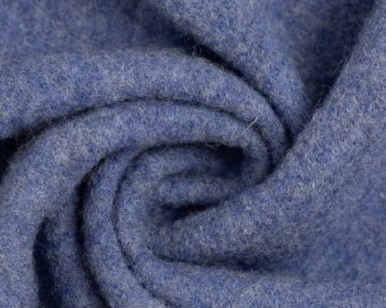 gekochte Wolle - Wollstoff - Walk - Naomi - blau melliert - 1253